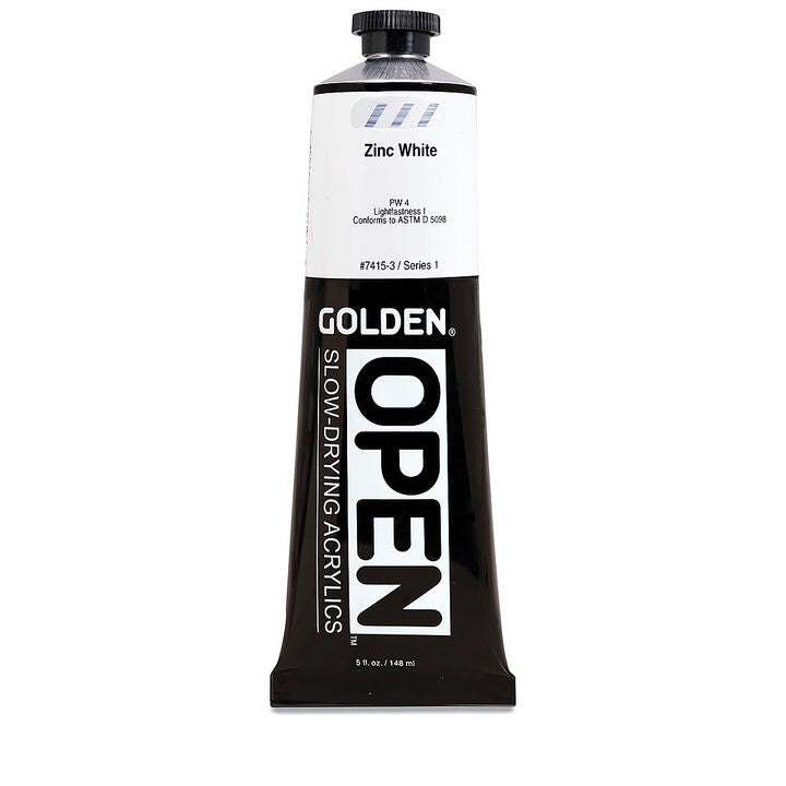 Farba akrylowa GOLDEN OPEN Slow-Drying 148 ml – 7415 biel cynkowa