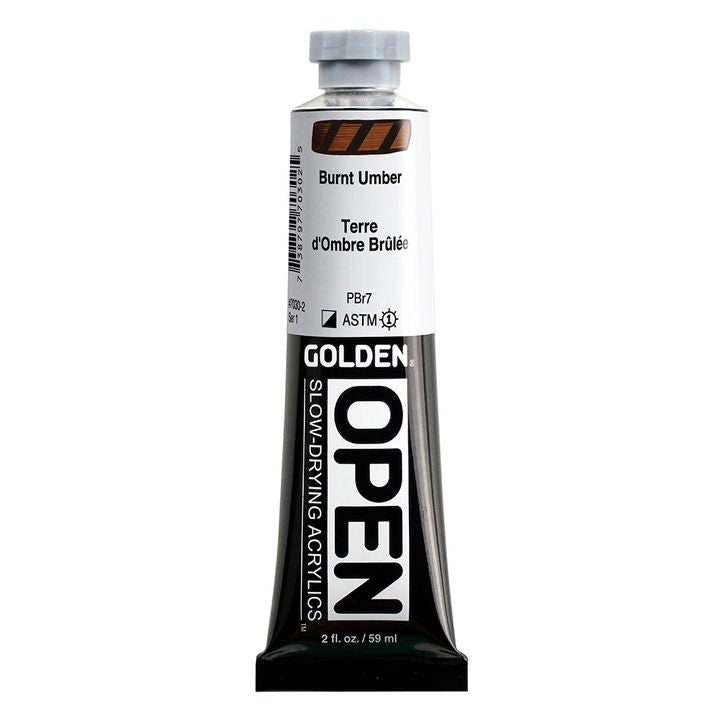 Farba akrylowa GOLDEN OPEN Slow-Drying 59 ml – 7030 Umbra palona
