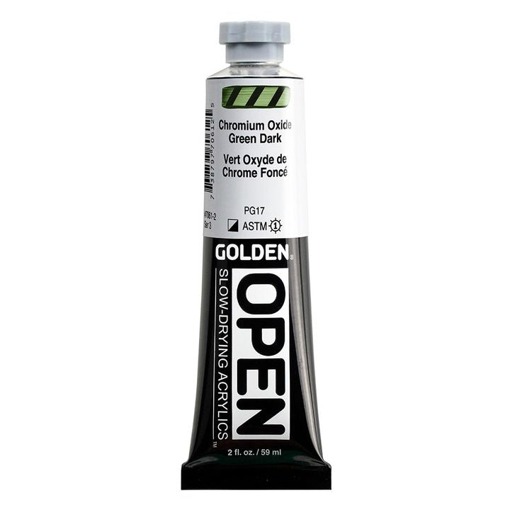 Farba akrylowa GOLDEN OPEN Slow-Drying 59 ml – 7061 Chromoxidowa Zielona Ciemna