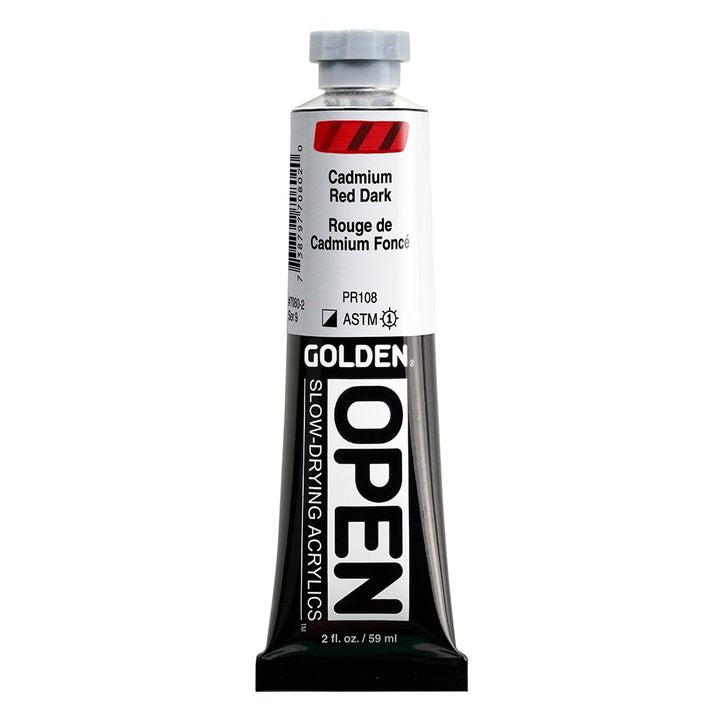 Farba akrylowa GOLDEN OPEN Slow-Drying 59 ml – 7080 czerwień kadmowa ciemna