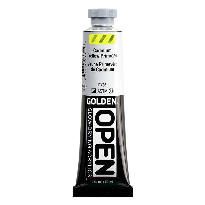 Farba akrylowa GOLDEN OPEN Slow-Drying 59 ml – 7135 żółcień kadmowa cytrynowa