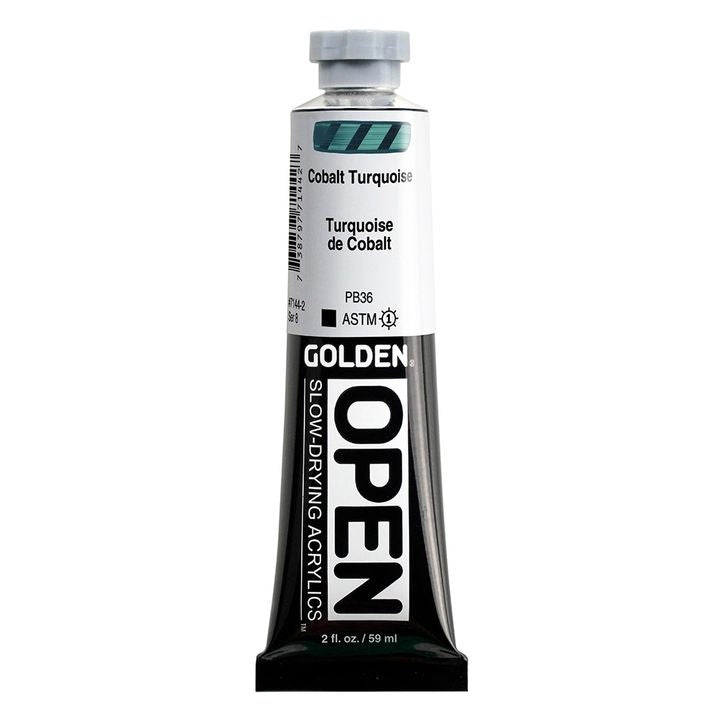 Farba akrylowa GOLDEN OPEN Slow-Drying 59 ml – 7144 turkus kobaltowy