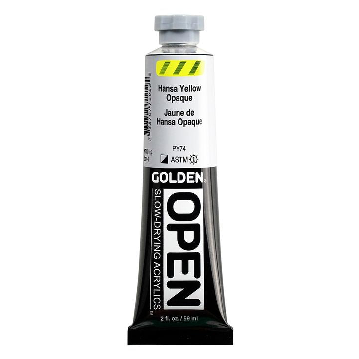 Farba akrylowa GOLDEN OPEN Slow-Drying 59 ml – 7191 Hansa Żółta Kryjąca