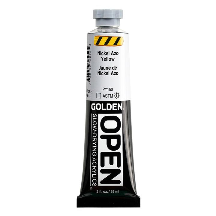 Farba akrylowa GOLDEN OPEN Slow-Drying 59 ml – 7225 Nikel Azo Żółta
