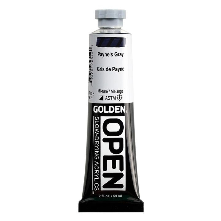 Farba akrylowa GOLDEN OPEN Slow-Drying 59 ml – 7240 Szary Payne'a