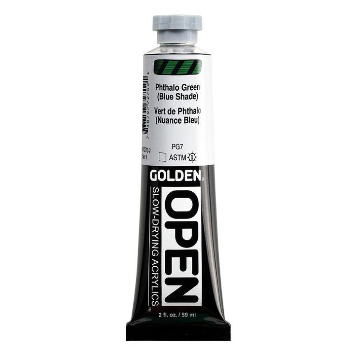 Farba akrylowa GOLDEN OPEN Slow-Drying 59 ml – 7270 zieleń ftalocyjaninowa (odcień niebieski)