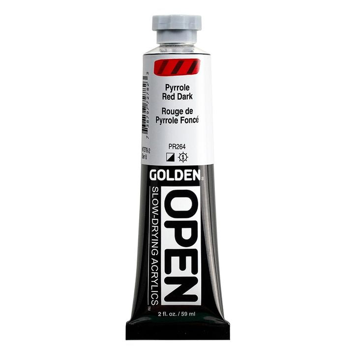 Farba akrylowa GOLDEN OPEN Slow-Drying 59 ml – 7278 Pyrrolowa Czerwona Ciemna