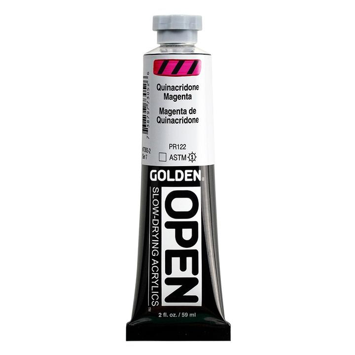 Farba akrylowa GOLDEN OPEN Slow-Drying 59 ml – 7305 Magenta chinakridonowa