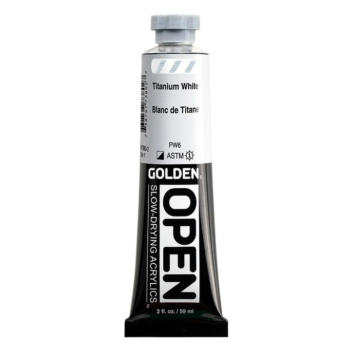 Farba akrylowa GOLDEN OPEN Slow-Drying 59 ml – 7380 biel tytanowa