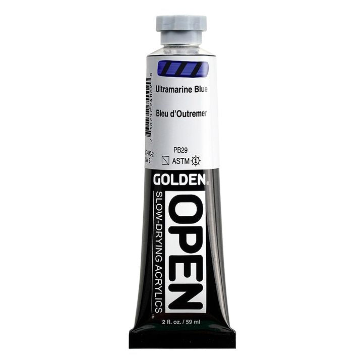 Farba akrylowa GOLDEN OPEN Slow-Drying 59 ml – 7400 Ultramaryna niebieska