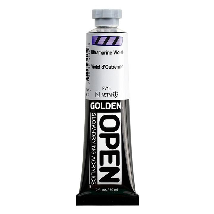 Farba akrylowa GOLDEN OPEN Slow-Drying 59 ml – 7401 Ultramaryna fioletowa