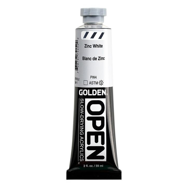 Farba akrylowa GOLDEN OPEN Slow-Drying 59 ml – 7415 biel cynkowa