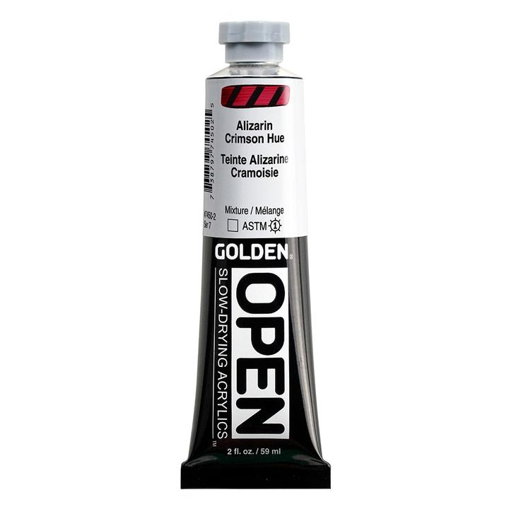 Farba akrylowa GOLDEN OPEN Slow-Drying 59 ml – 7450 Karmazyn alizarynowy Hue
