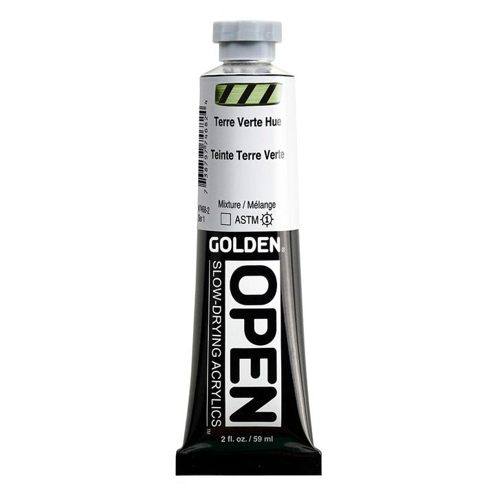 Farba akrylowa GOLDEN OPEN Slow-Drying 59 ml – 7468 Zemska Zielona Hue