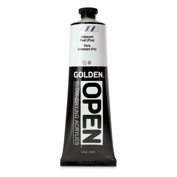 Farba akrylowa GOLDEN OPEN Slow-Drying Iridescent 148 ml – 7486 perłowy drobny