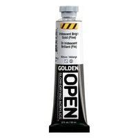 Farba akrylowa GOLDEN OPEN Slow-Drying Iridescent 59 ml – 7480 jasne złoto drobne