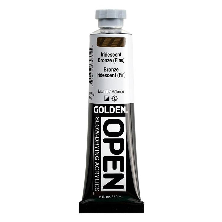 Farba akrylowa GOLDEN OPEN Slow-Drying Iridescent 59 ml – 7481 brąz drobny