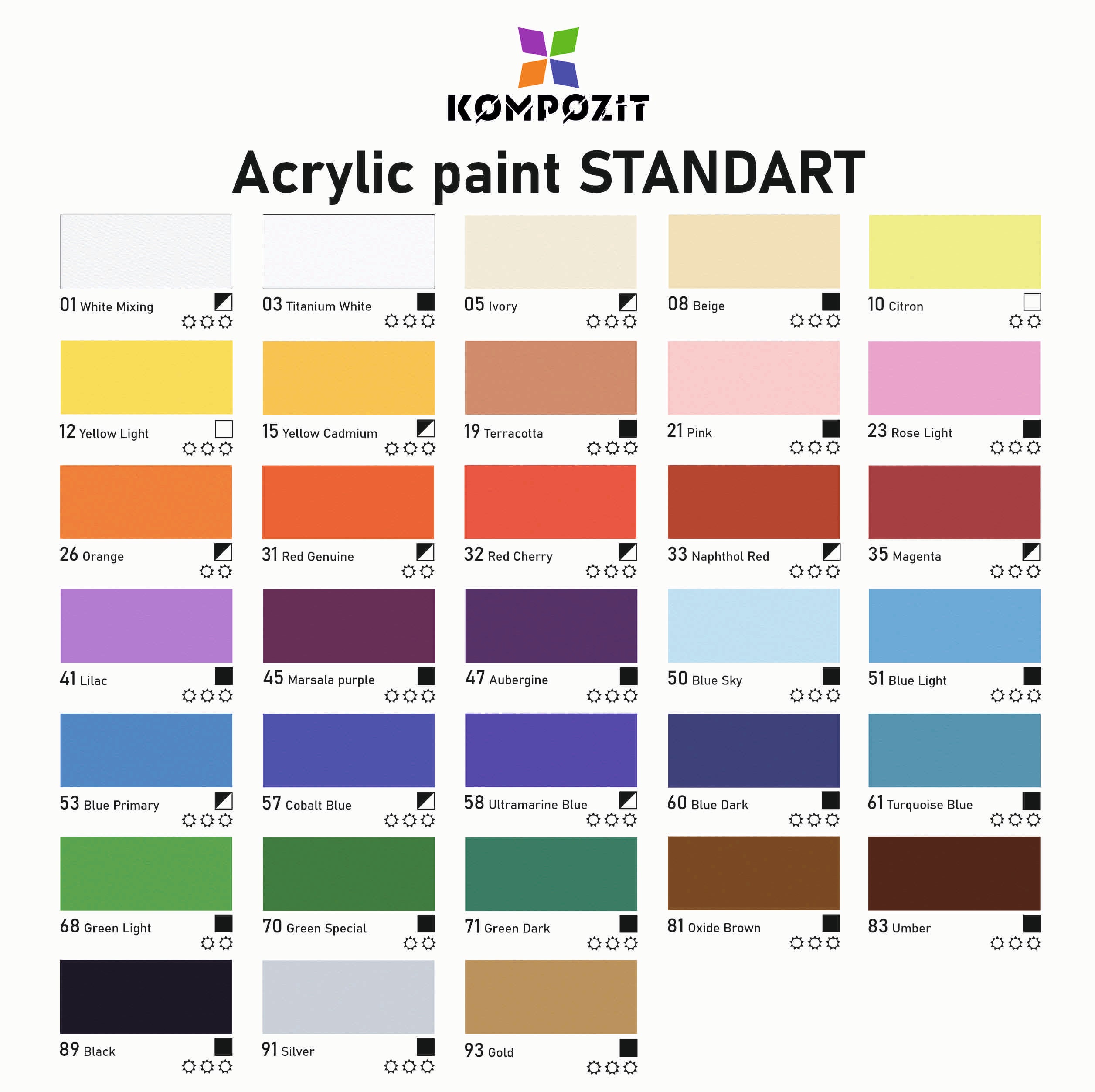 Farba akrylowa STANDART Kompozit 500 ml | różne odcienie | Artmie