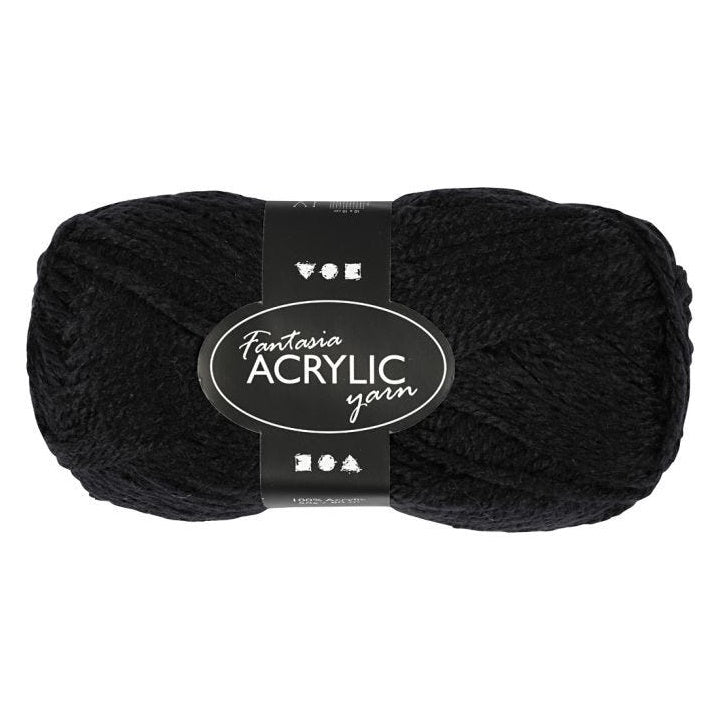 Włóczka akrylowa Fantasia 80 m – czarna