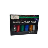 Farby akrylowe zestaw Nassau 6x75ml GLITTER | Artmie