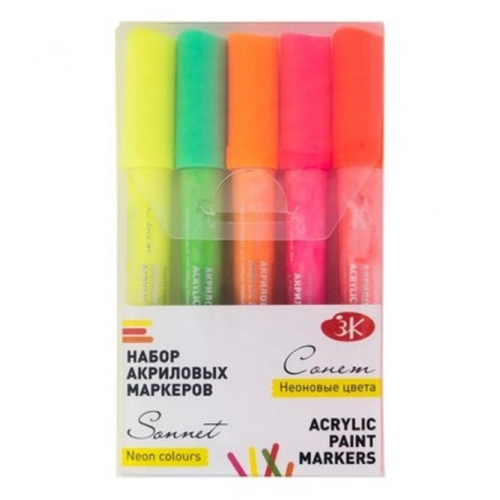 Markery akrylowe Sonnet Nevskaya Palitra / 5 szt. – Neon