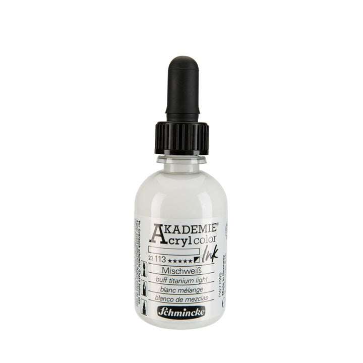 Tusz akrylowy Schmincke AKADEMIE 50 ml – 113 biel tytanowa jasna (buff)