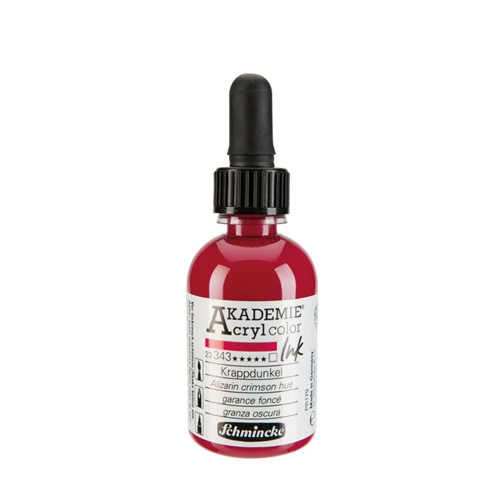 Tusz akrylowy Schmincke AKADEMIE 50 ml – 343 alizarynowa karminowa hue