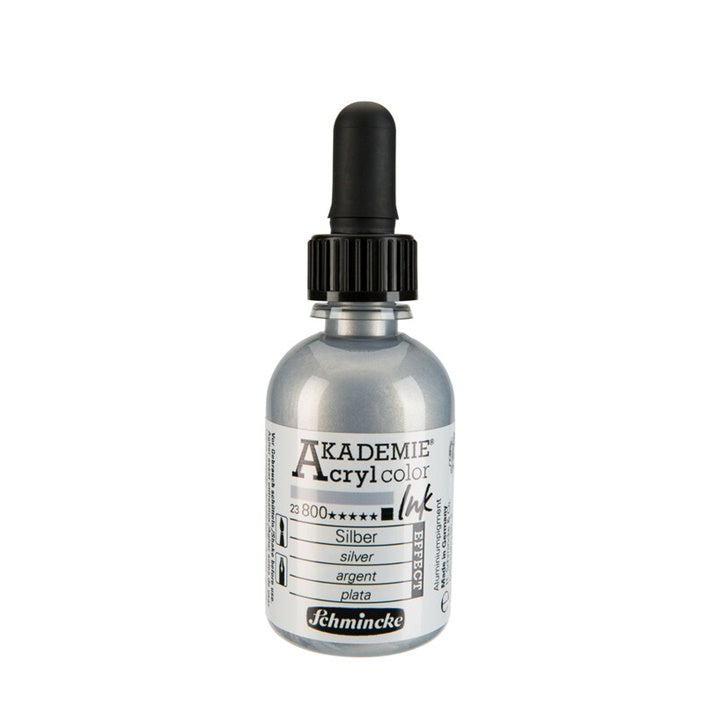 Tusz akrylowy Schmincke AKADEMIE 50 ml – 800 srebrna