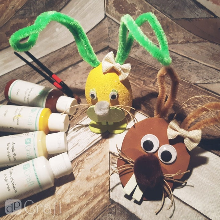 Akrylowe pompony ze zwierzęcymi wzorami | 56 szt. | Artmie