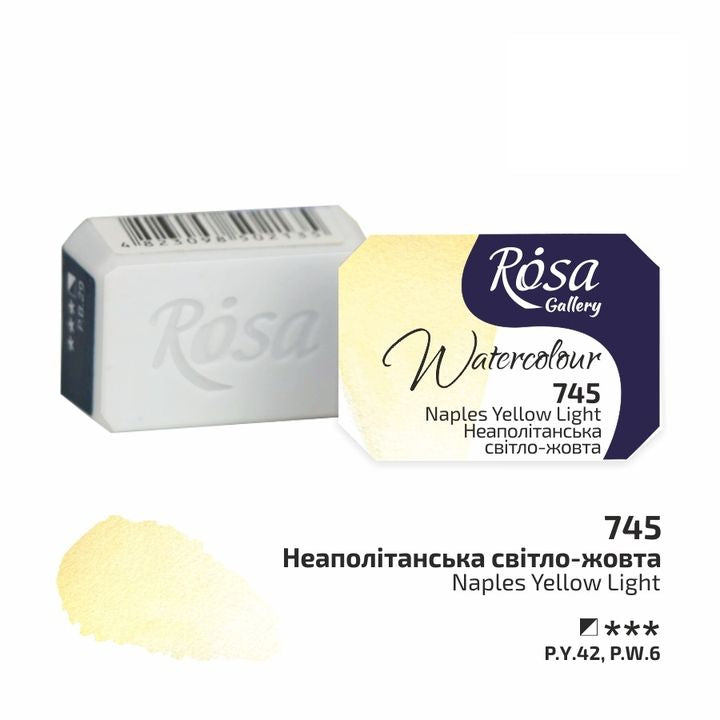 Farby akwarelowe Rosa Gallery szalka 2,5 ml – 745 neapolitańska jasno żółta