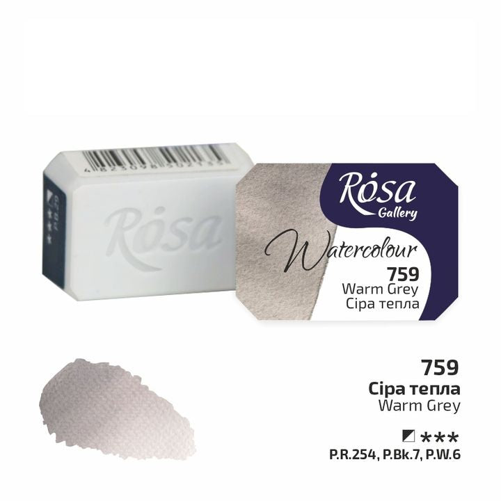 Farby akwarelowe Rosa Gallery szalka 2,5 ml – 759 szara ciepła