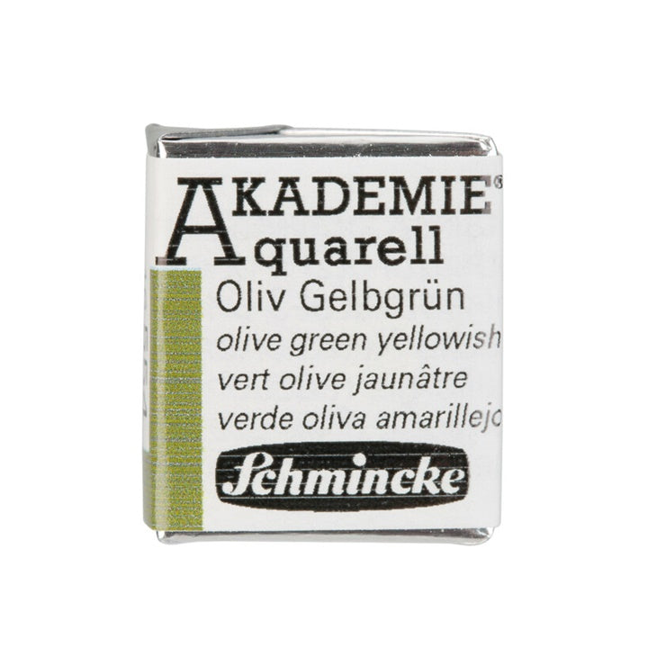 Farby akwarelowe Schmincke AKADEMIE 1/2 kostki – 554 oliwkowozielona żółtawa