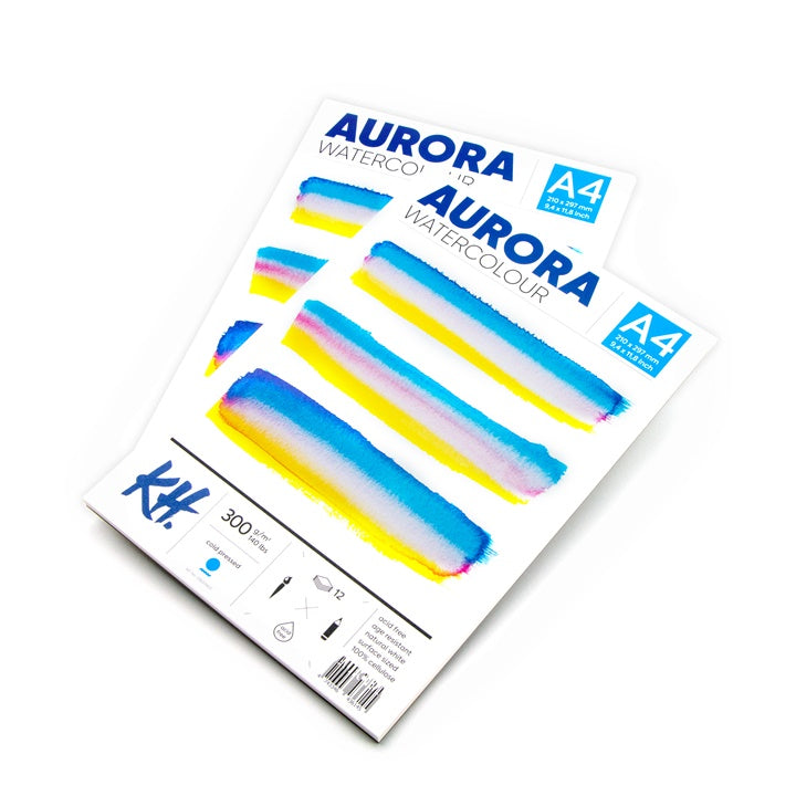 Blok akwarelowy AURORA cold press - 12 arkuszy | różne formaty | Artmie