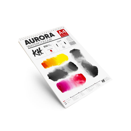 Blok akwarelowy AURORA hot press ze spiralą - 12 arkuszy | różne formaty | Artmie