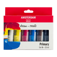 ROYAL TALENS Amsterdam zestaw farb akrylowych Primary 6 x 20 ml