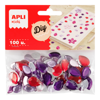 APLI kryształki akrylowe dekoracyjne 100 szt., mix rozmiarów i kolorów – krople
