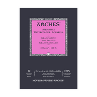 ARCHES blok akwarelowy gładki HP naturalna biel 300 g/m² A5 – A3 - 12 arkuszy