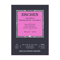 ARCHES blok akwarelowy gładki HP naturalna biel 300 g/m² A5 – A3 - 12 arkuszy