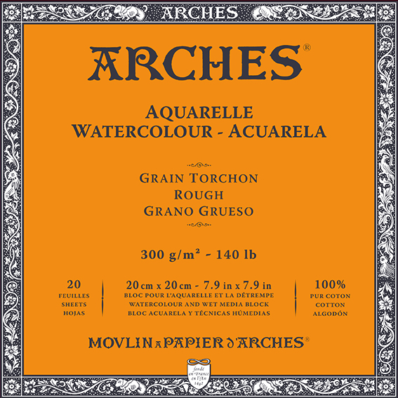 ARCHES blok akwarelowy Rough naturalna biel 300 g/m² 10 – 31 cm - 20 arkuszy