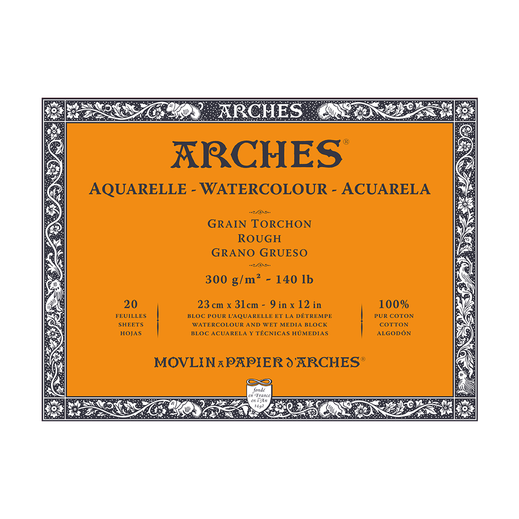 ARCHES blok akwarelowy Rough naturalna biel 300 g/m² 10 – 31 cm - 20 arkuszy