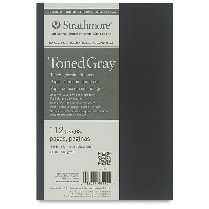 Art Journal Strathmore papier tonowany Gray miękka oprawa | różne wymiary | Artmie