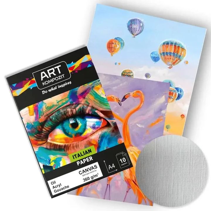 Art Kompozit Canvas Textured Paper Block A4 10 arkuszy 360g/m2 | Artmie