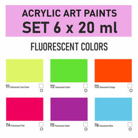 Zestaw farb akrylowych Kompozit STANDART Fluorescent 6 x 20 ml