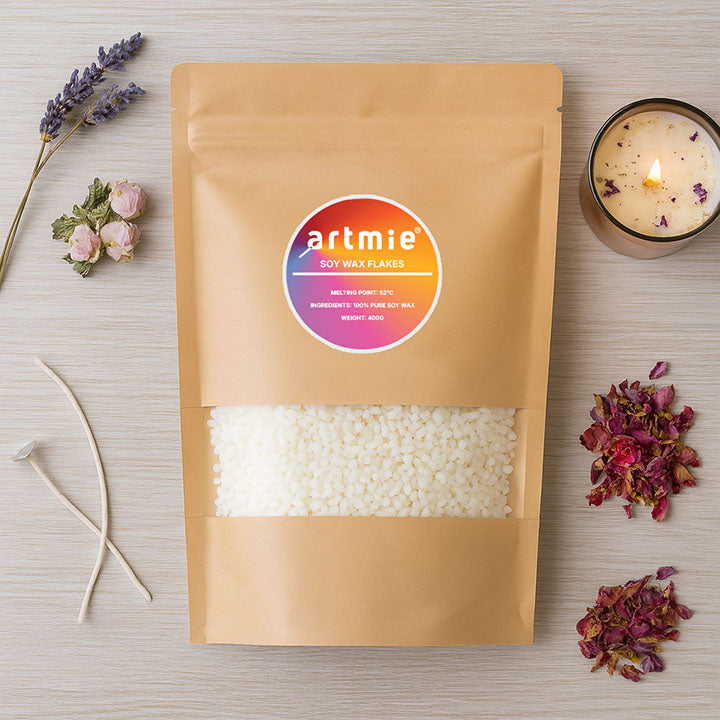 ARTMIE Bezzapachowy wosk sojowy do świec 400 g | Artmie