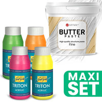ARTMIE Butter 3D Paste i zestaw farb akrylowych TRITON - odcienie fluorescencyjne | Artmie