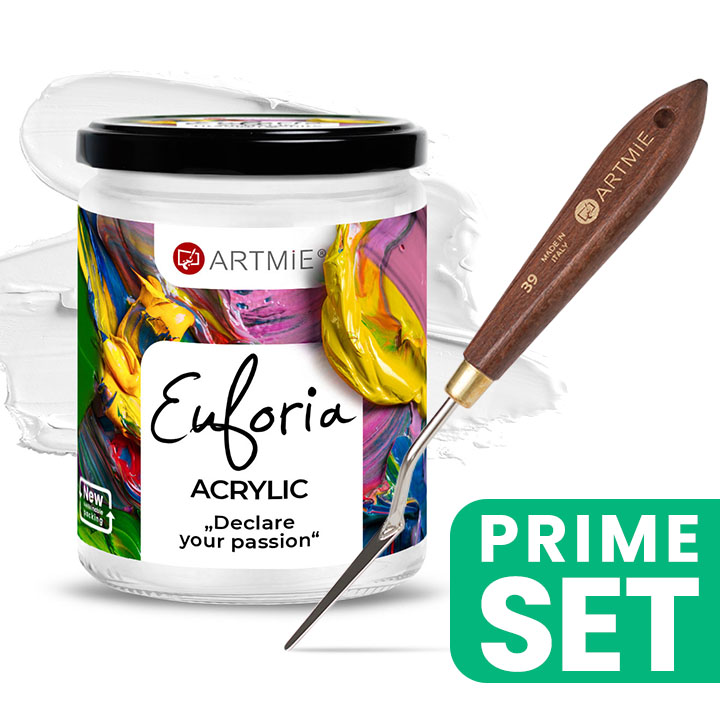 ARTMIE Euforia Titanium White Zestaw farby akrylowej i szpatułki dla artystów | Artmie