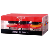 Atrament akrylowy Amsterdam - Basic set / 6 x 30 ml | Artmie