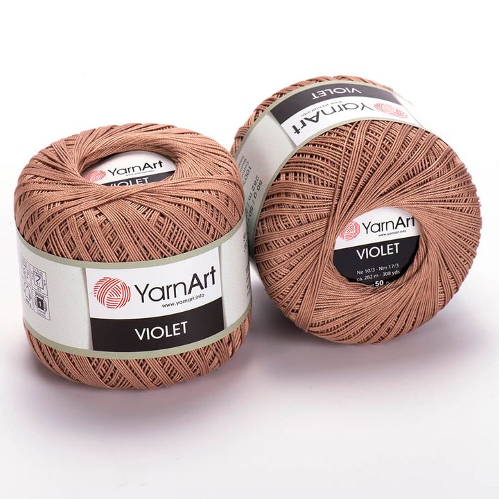Włóczka bawełniana YarnArt Violet 50 g – 0015 brązowy