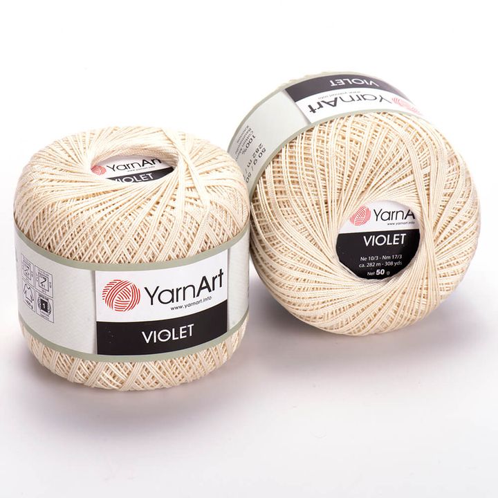 Włóczka bawełniana YarnArt Violet 50 g – 6282 kremowy