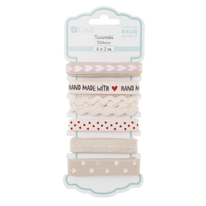 Bawełniane wstążki "Handmade with Love" | Artmie